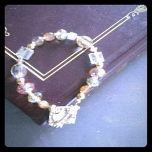 Ladies Golden Charm Crystal Beaded  Bracelet